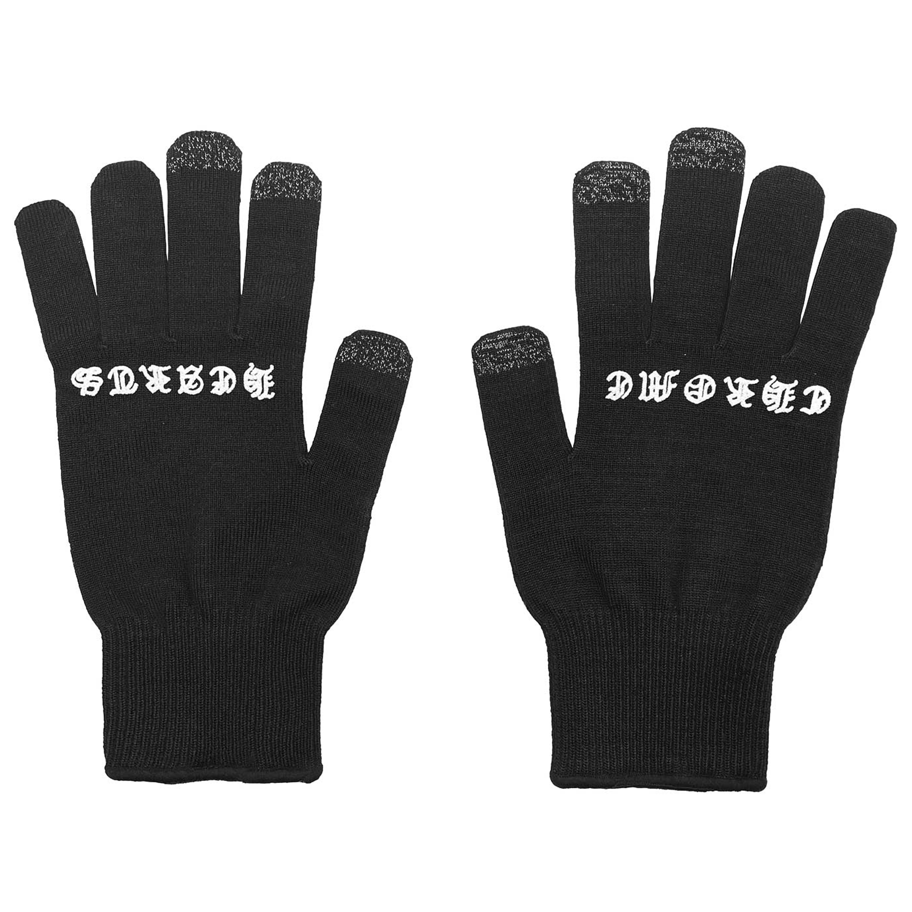 Chrome Hearts Script Cross Logo Gloves [USED] - S (Used)