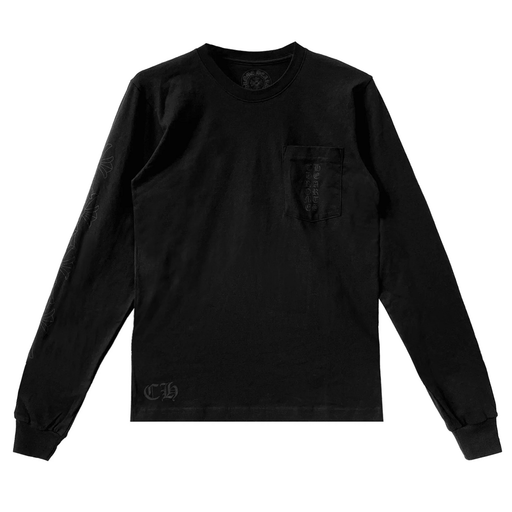 Chrome Hearts Miami Exclusive Cemetery Vertical Logo Long-Sleeve Black