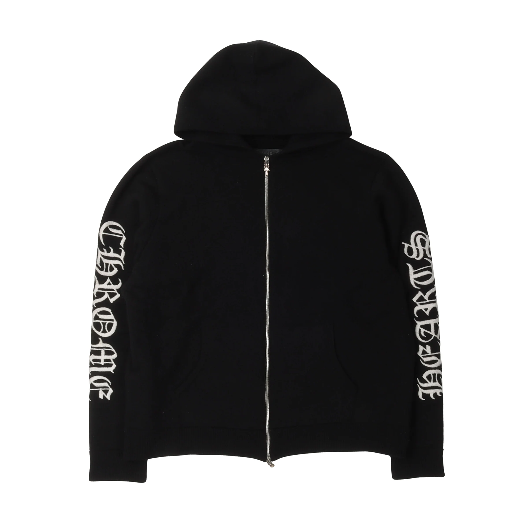 Chrome Hearts Cashmere Script Zip Up Hoodie Black
