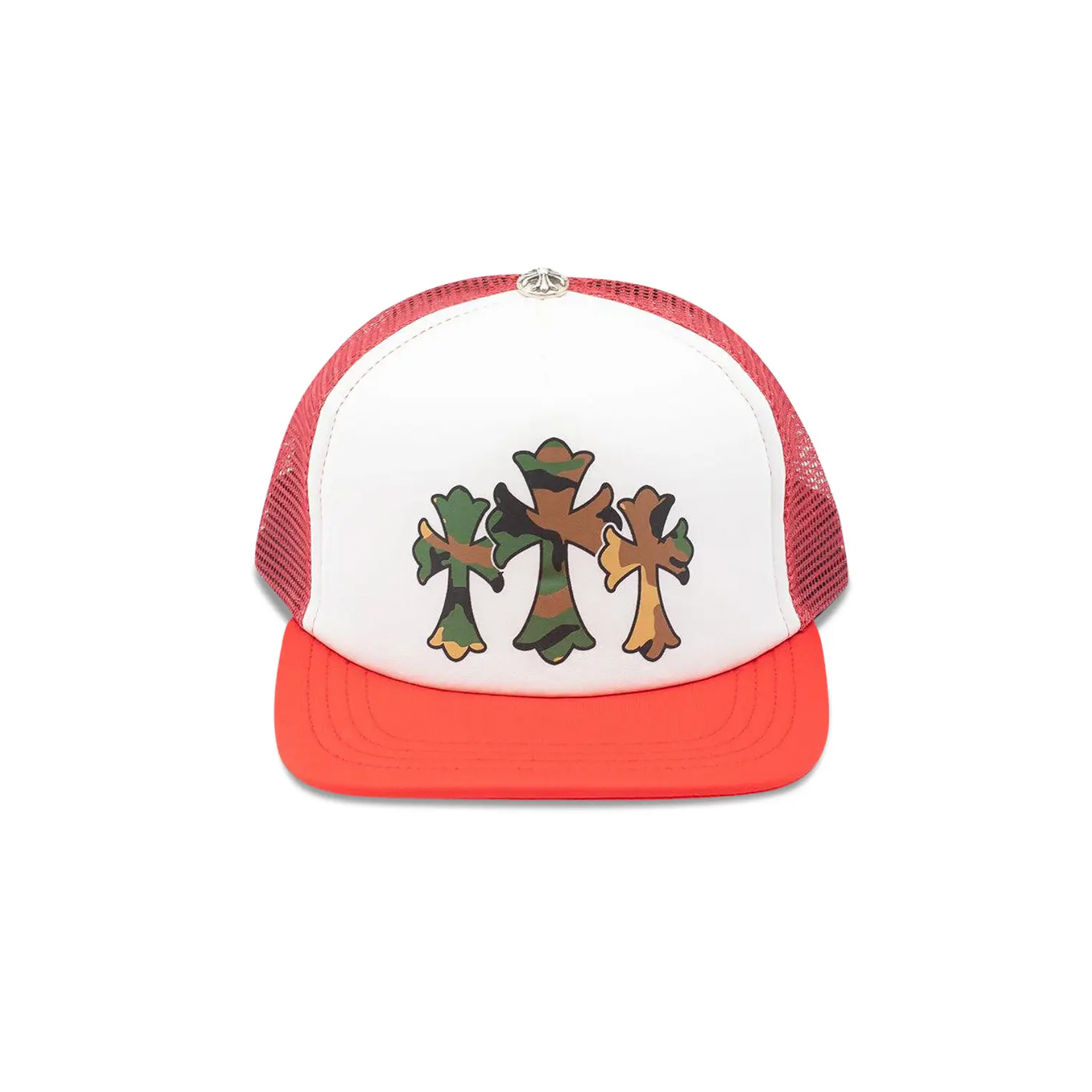 Chrome Hearts Triple Cross Trucker Hat 'Red/White'