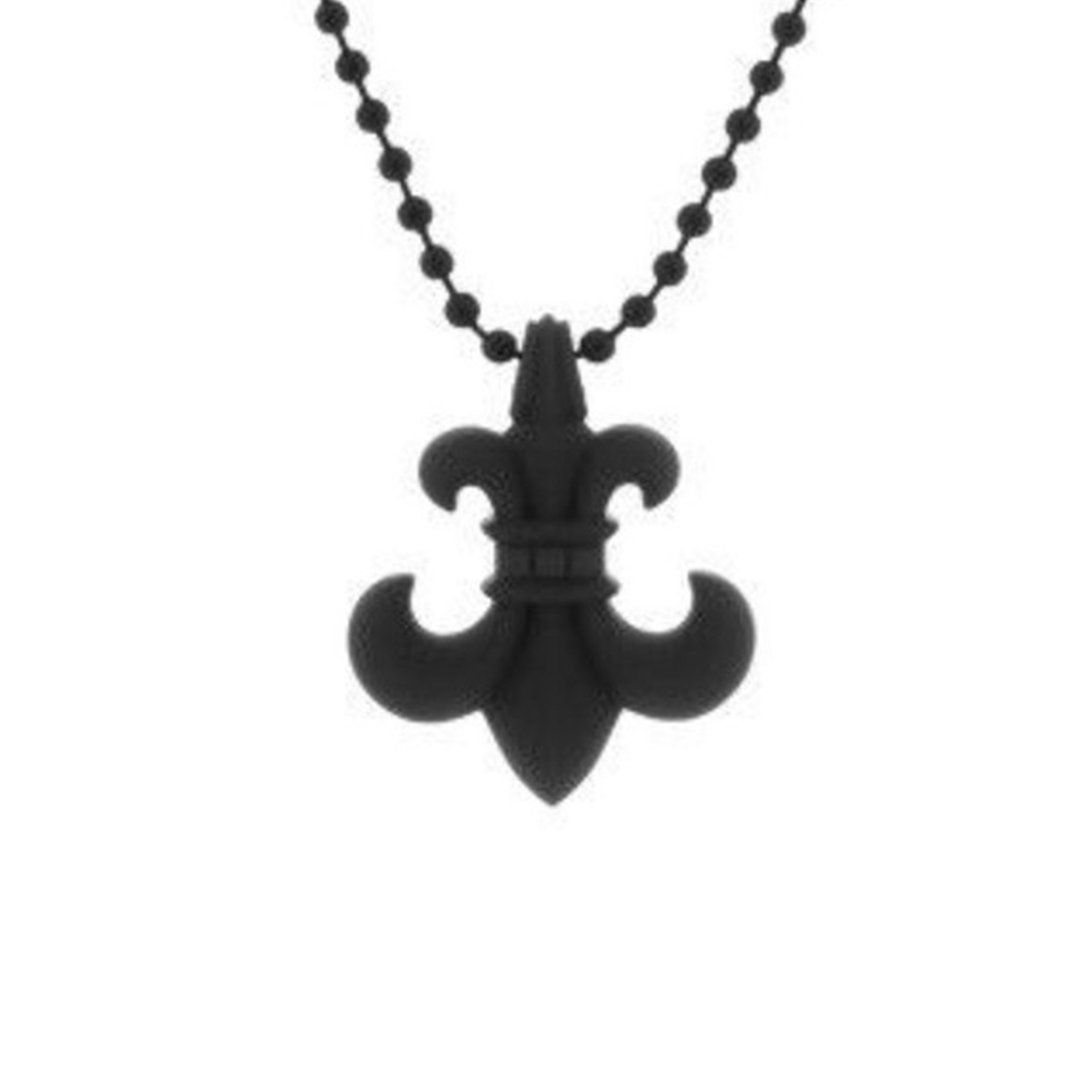 Chrome Hearts Silicone Black Fleur De Lis Necklace