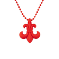Chrome Hearts Silicone Red Fleur De Lis Necklace