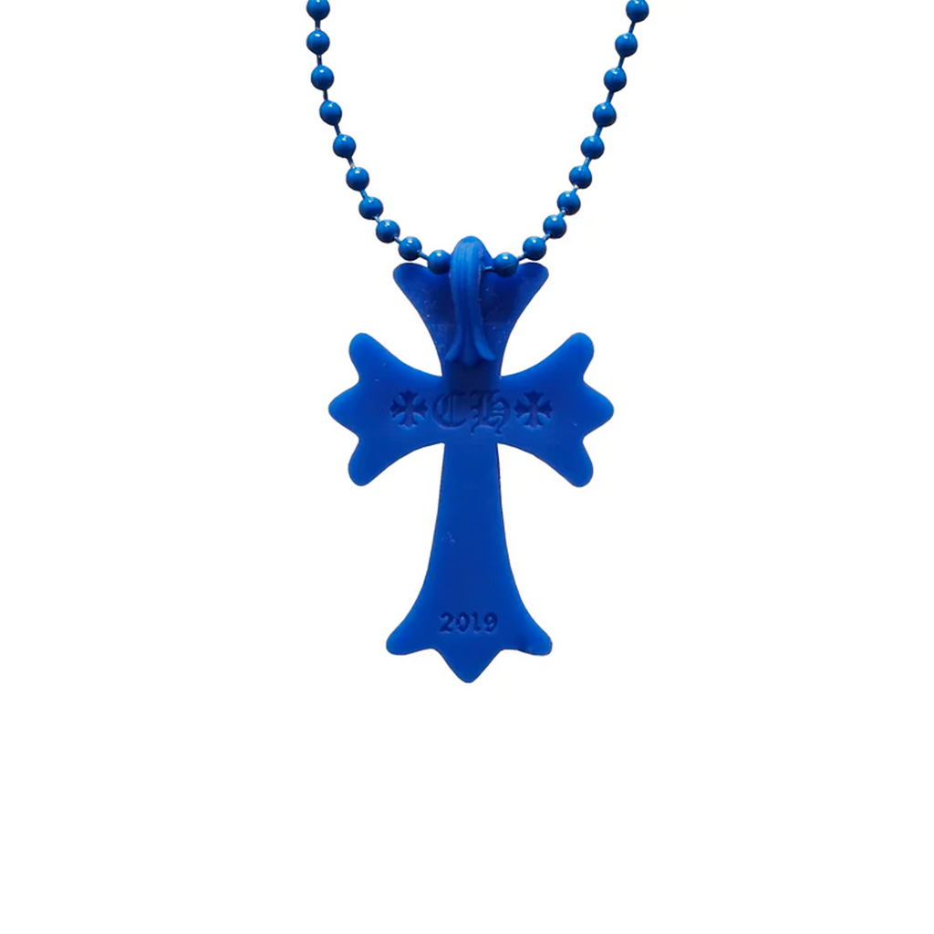 Chrome Hearts Blue Silicone Cross Necklace