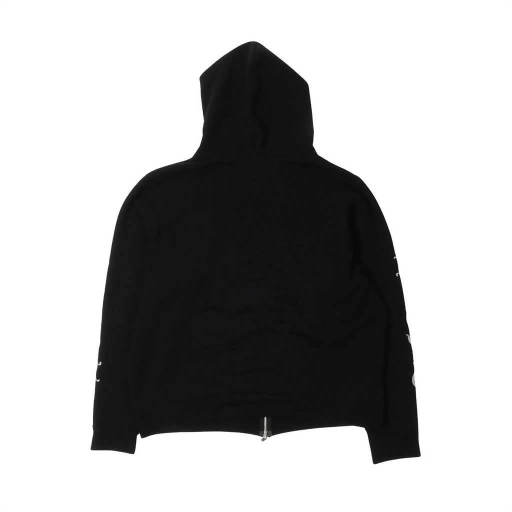 Chrome Hearts Cashmere Script Zip Up Hoodie Black