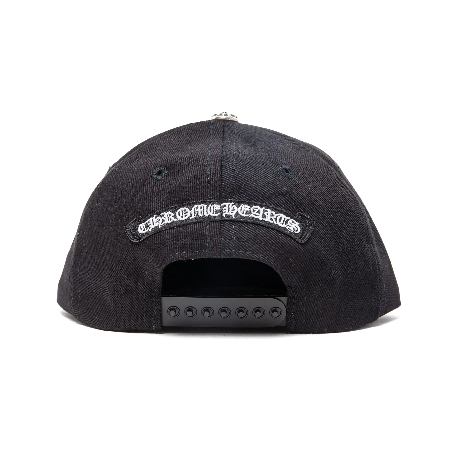 Chrome Hearts Embroidered Scroll Logo Baseball Hat Black White
