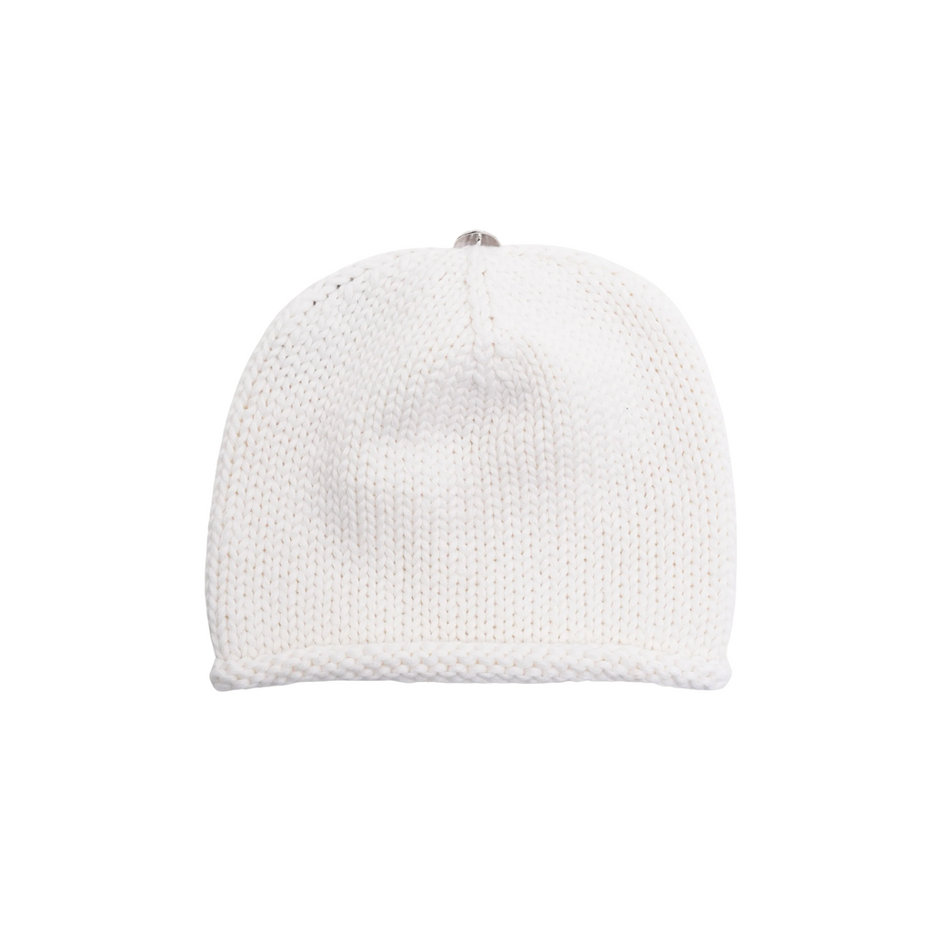 Chrome Hearts Cashmere Beaded Cross Beanie White