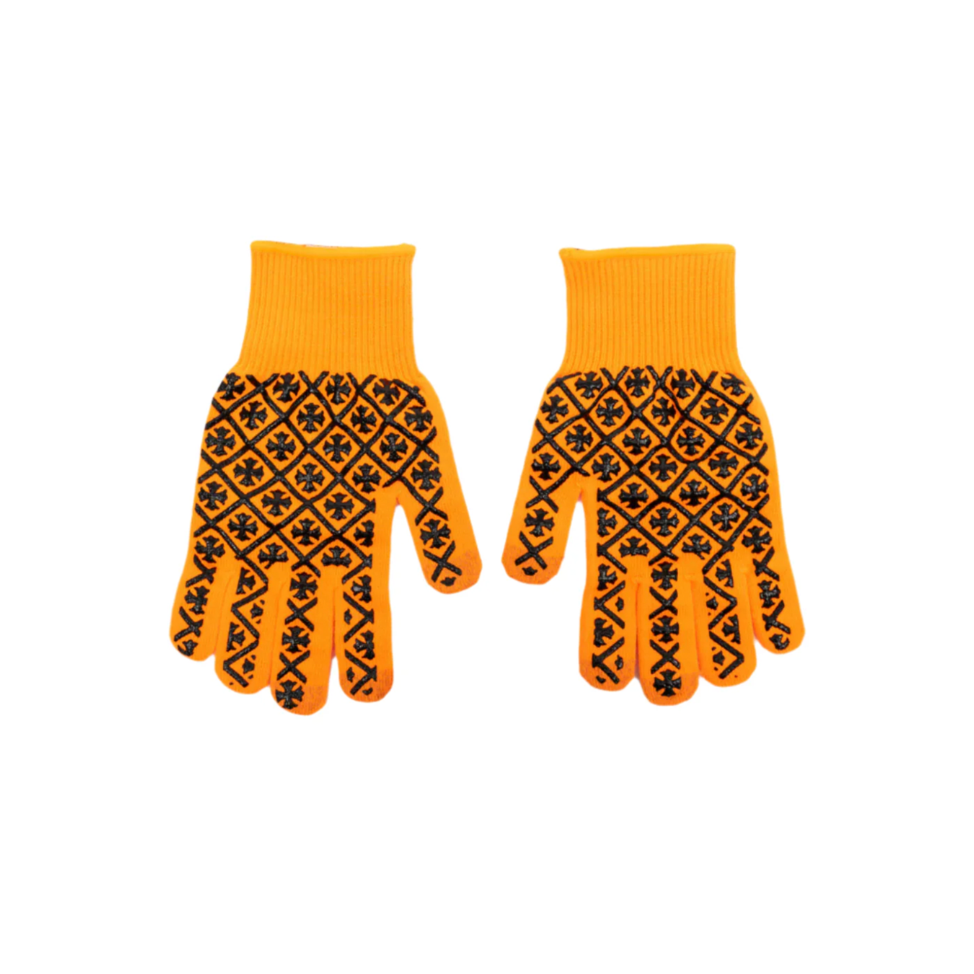 Chrome Hearts Checkmate Work Gloves Orange [USED] - S (Used)