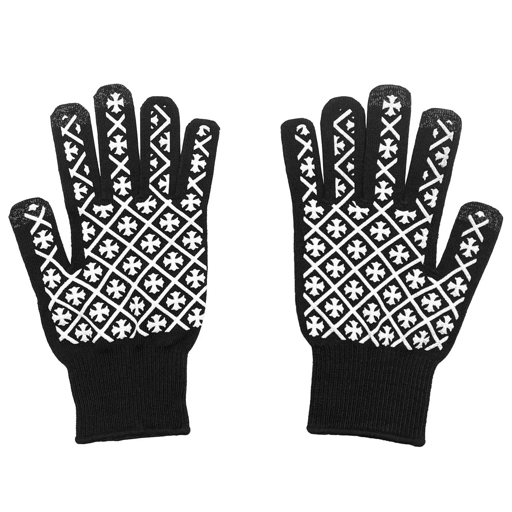 Chrome Hearts Script Cross Logo Gloves [USED] - S (Used)