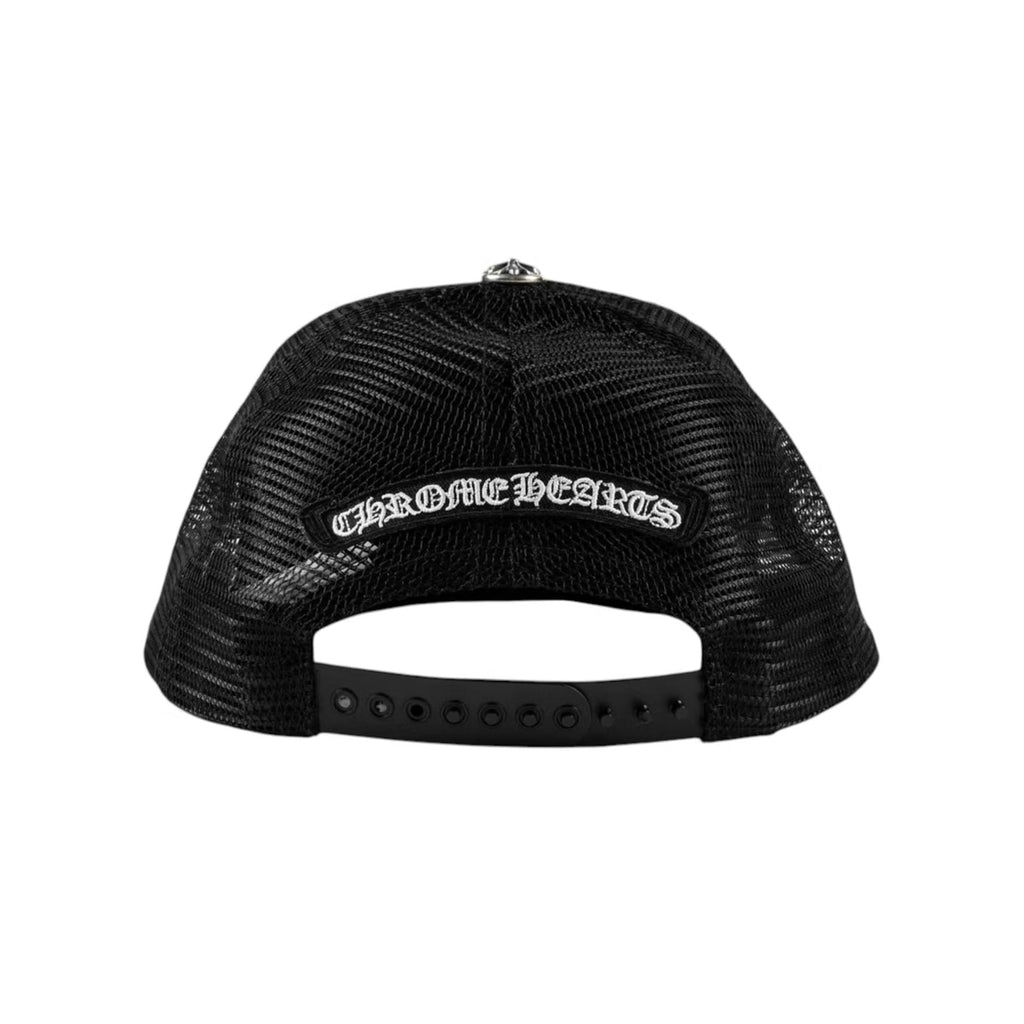 Chrome Hearts Fuck White Leather Patch Trucker Hat White