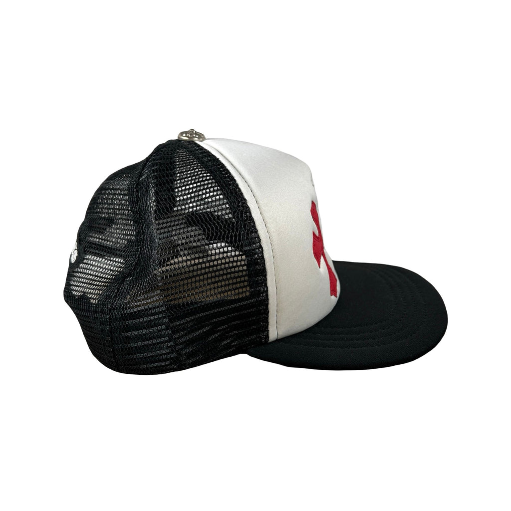 Chrome Hearts Triple Cross Trucker Hat Red/White/Blue [USED]