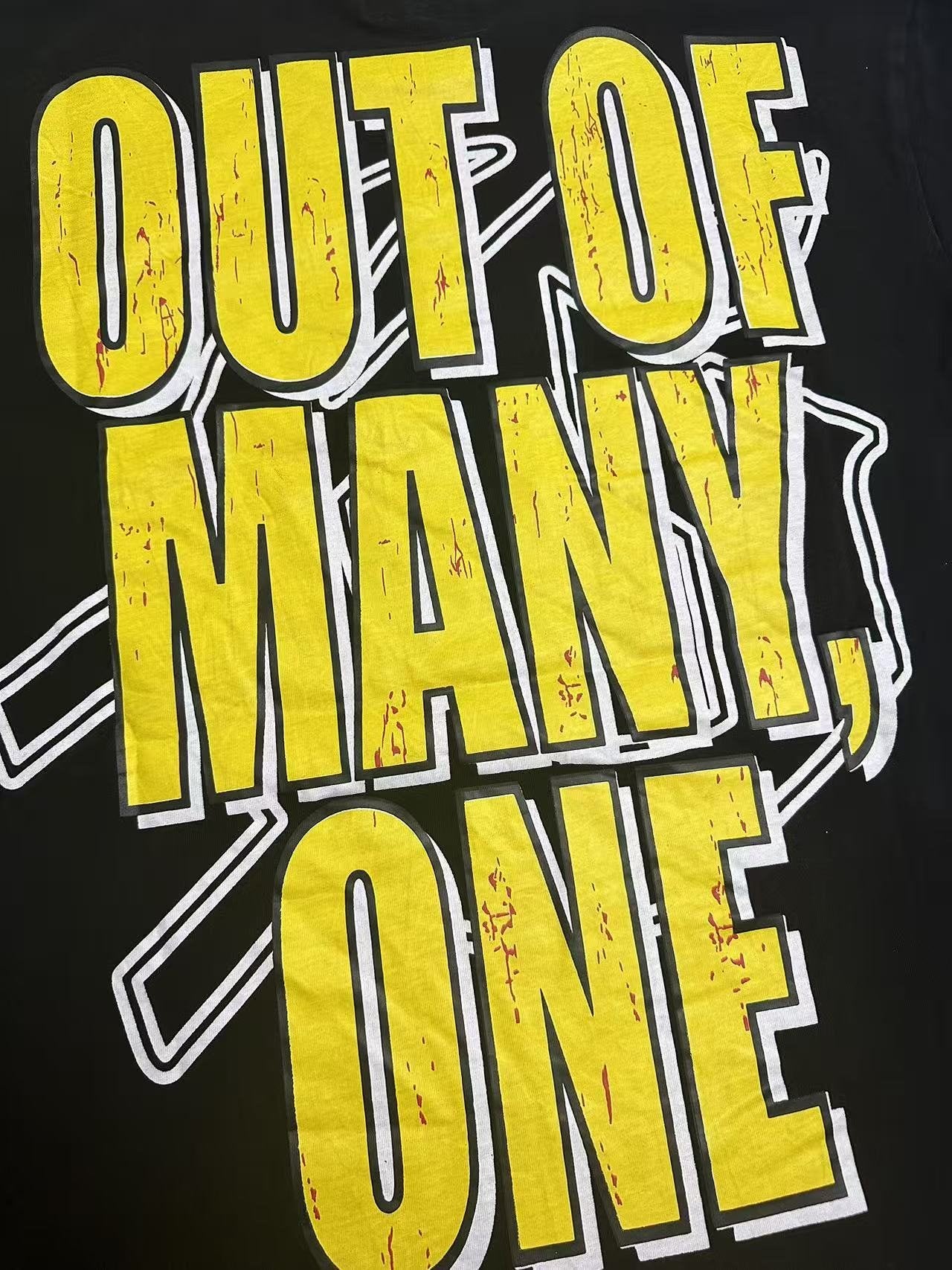 Godspeed Out of Many Graphic T-Shirt — fabric_closeup