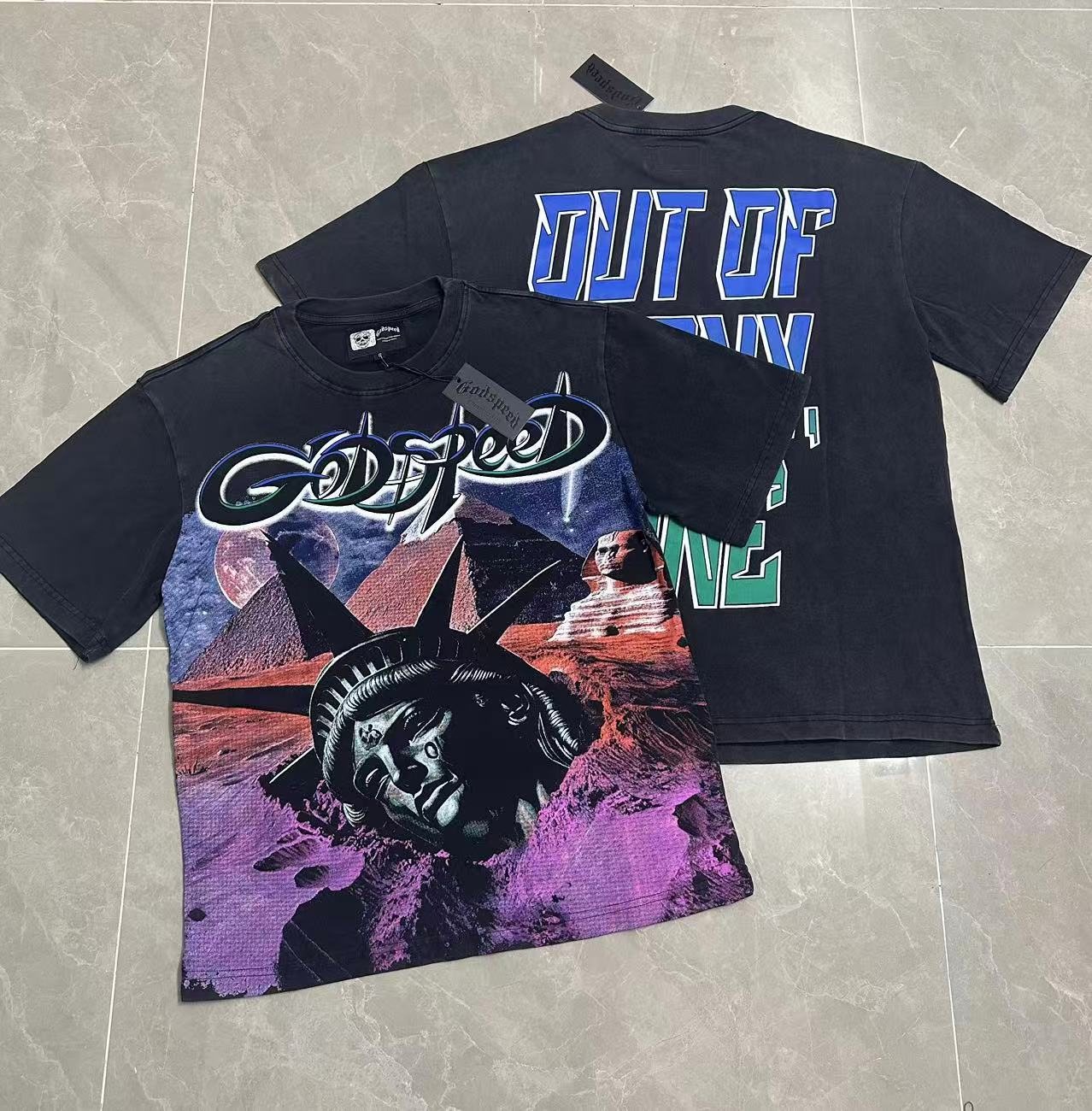 Godspeed Statue of Liberty Graphic T-Shirt — context