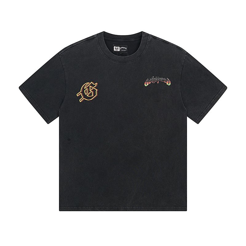 Godspeed Motorcycle Skull Graphic Short-Sleeve T-Shirt — front