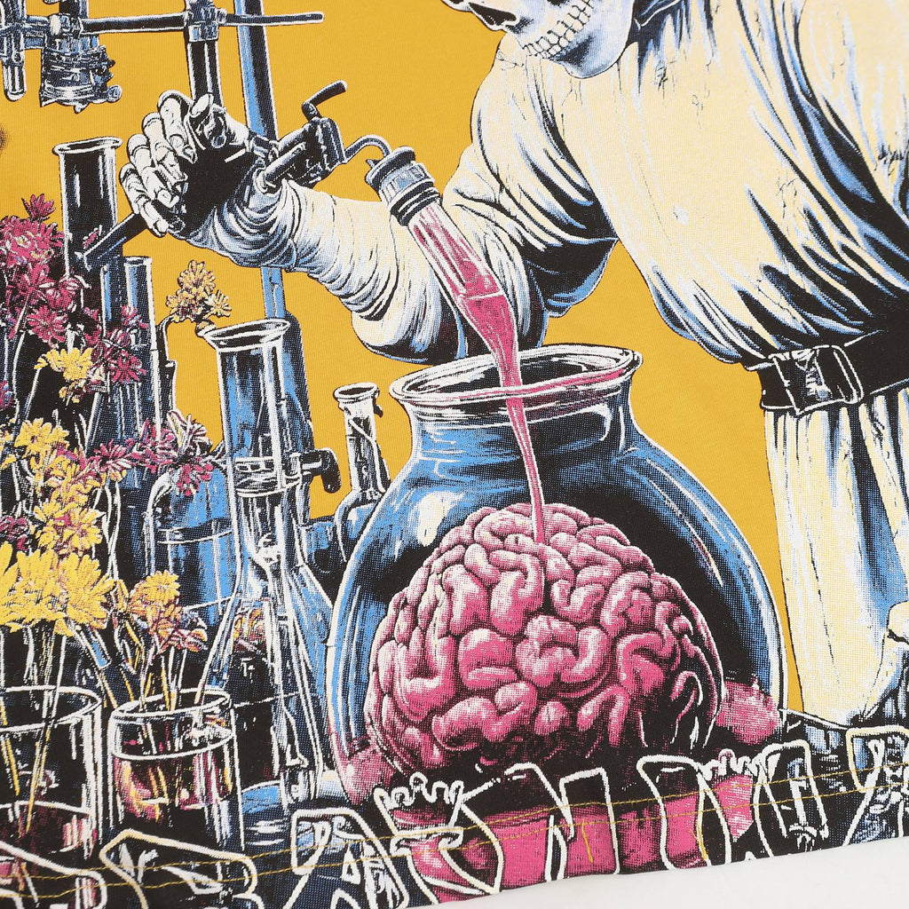 Godspeed Brain Wash Yellow Graphic T-Shirt — detail