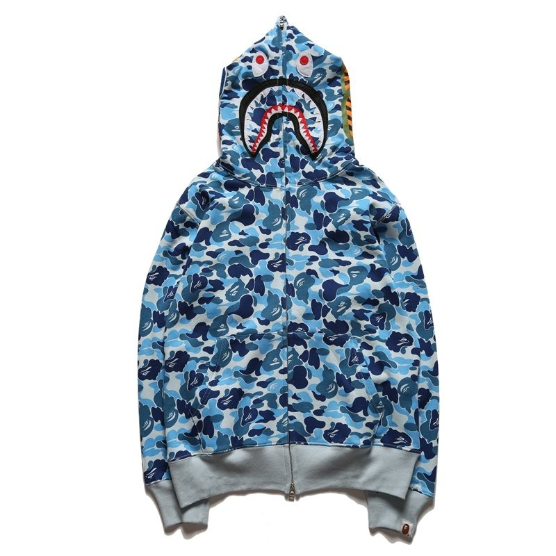 BAPE WGM Shark Camo Full-Zip Hoodie — front