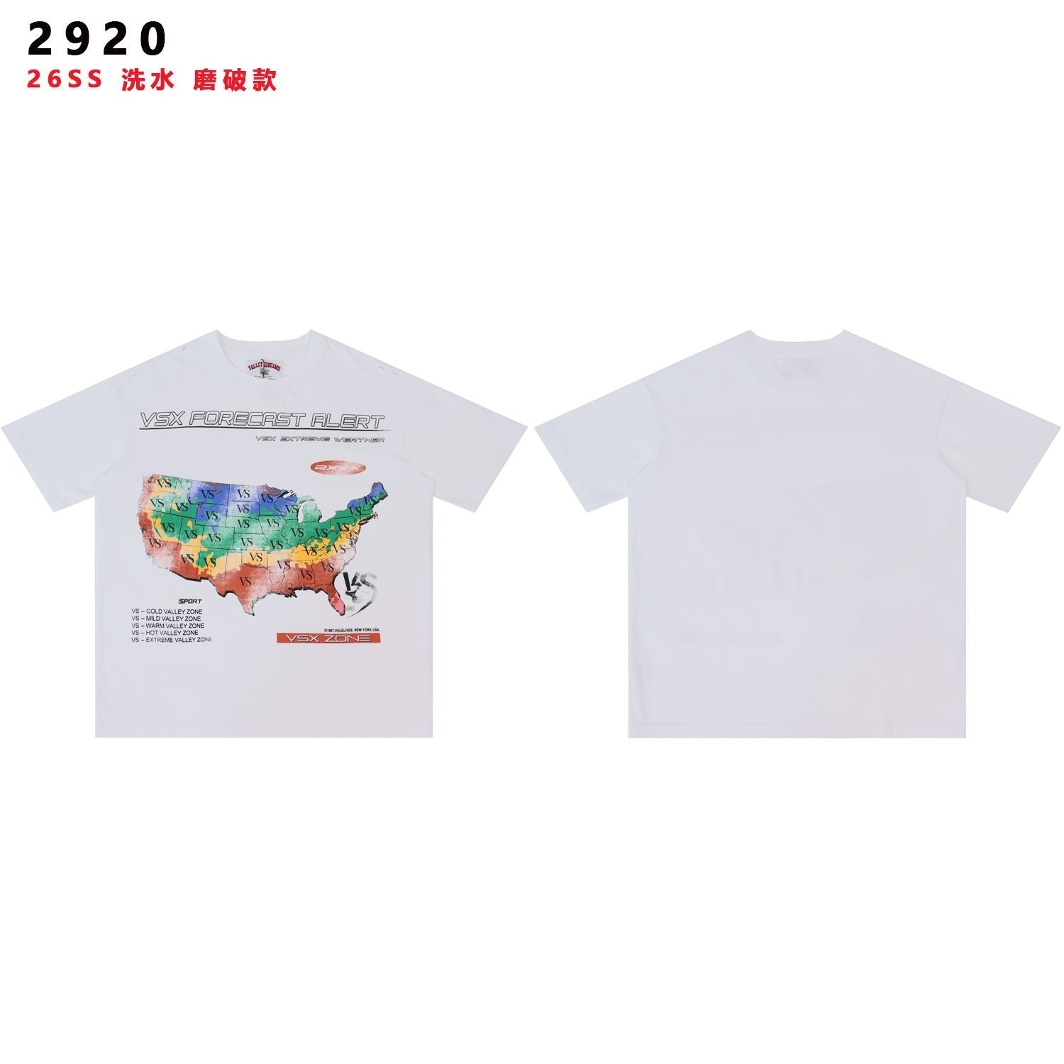 Valley Dreams VSX Forecast Alert Map Graphic T-Shirt — front