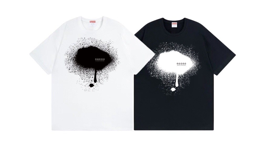 Supreme Paint-Drip Graphic T-Shirt — comparison