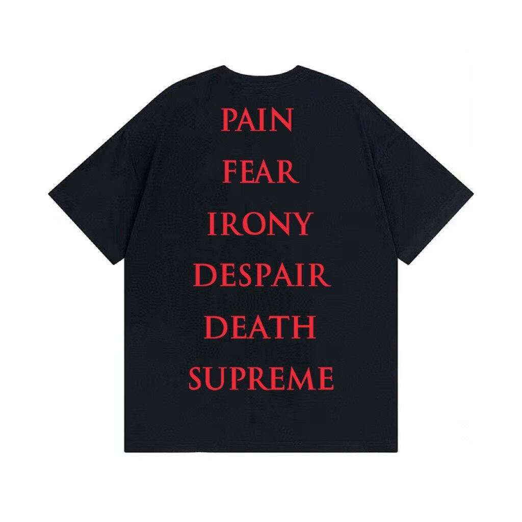 Supreme Crow Angel & Demon Graphic Short-Sleeve T-Shirt — back