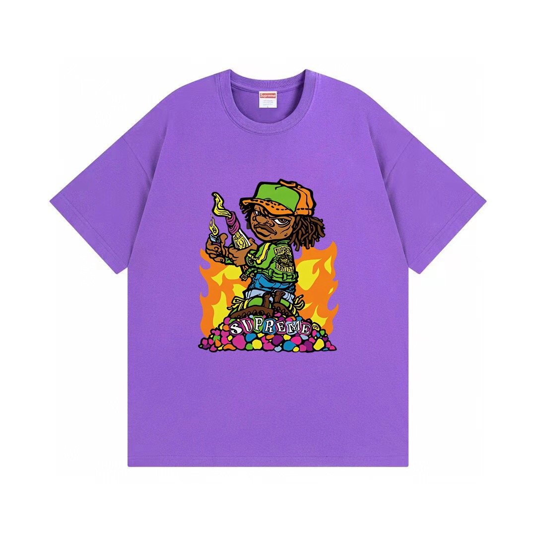 Supreme Molotov Kid Flame Graphic T-Shirt — front