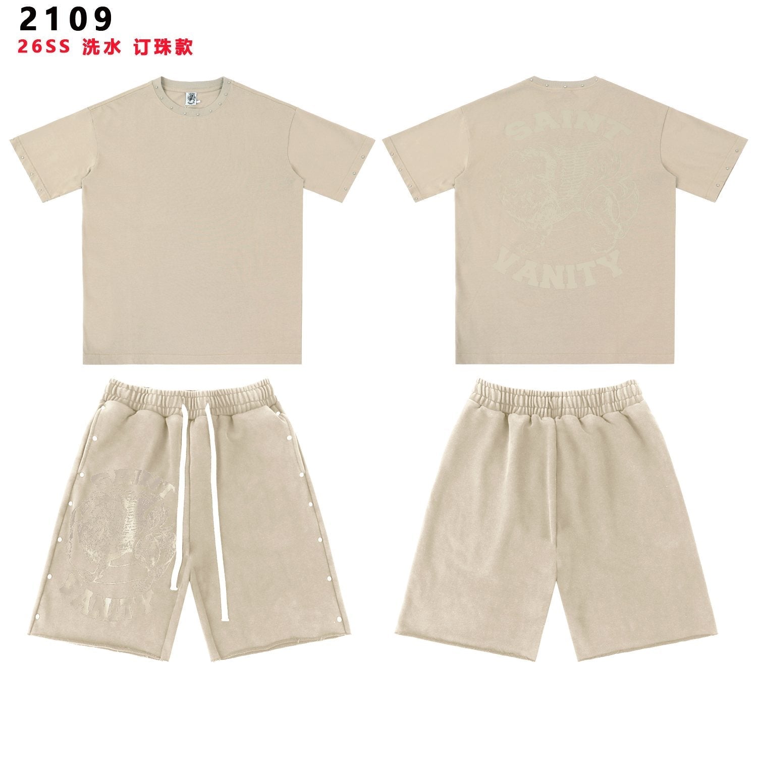 SAINT Vanity Lion Graphic Short-Sleeve Set — front