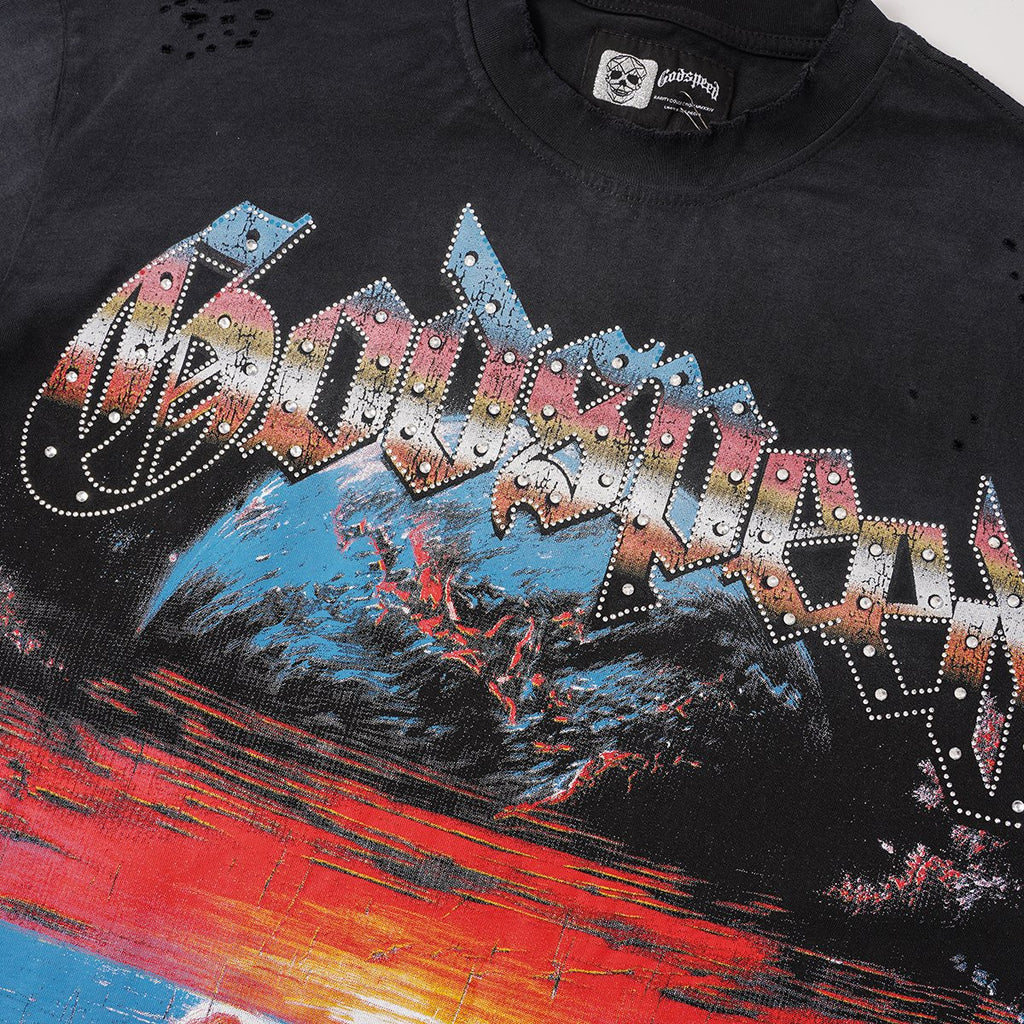 Godspeed Sunset Couple Distressed Graphic T-Shirt — detail