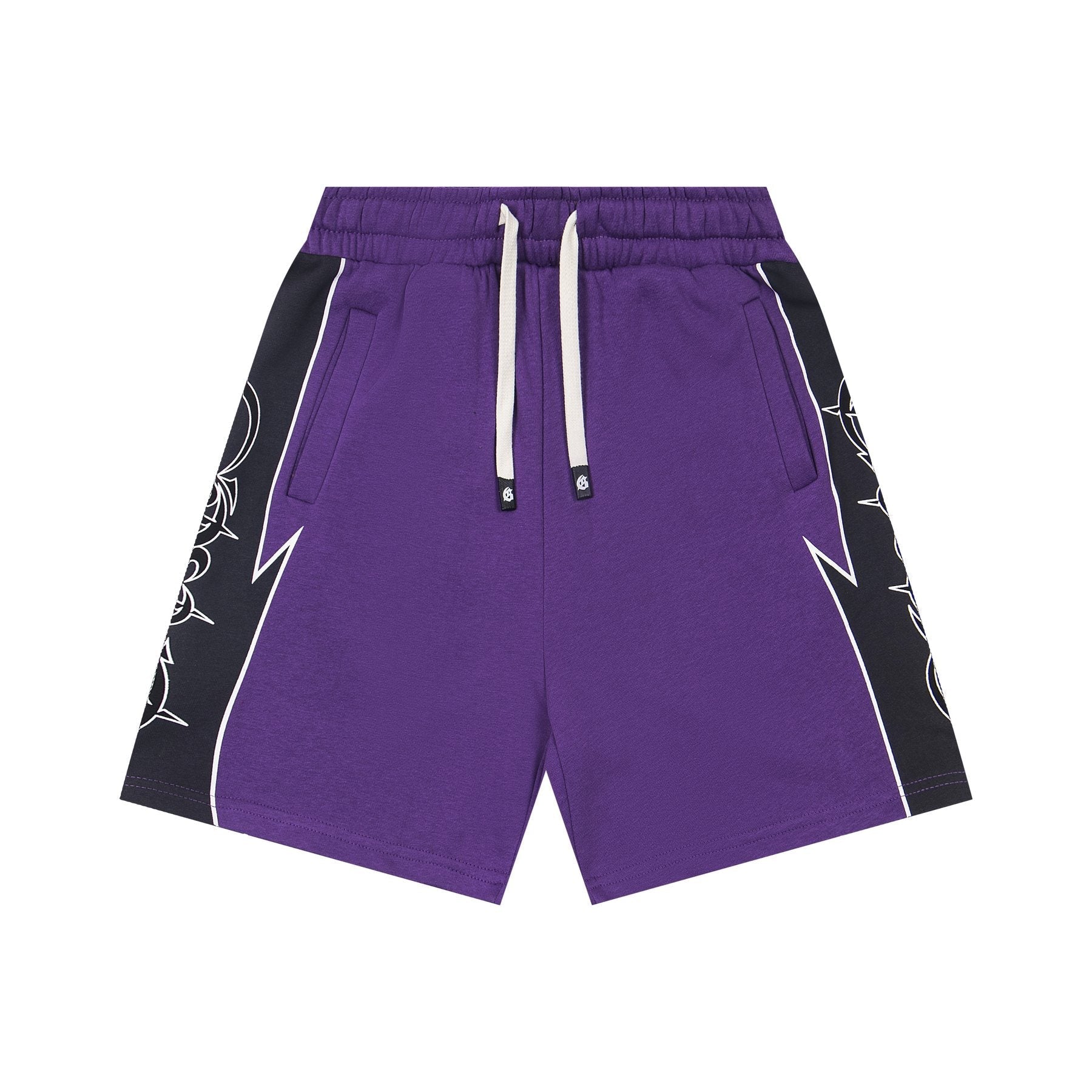 Godspeed Printed Side-Panel Drawstring Shorts — front