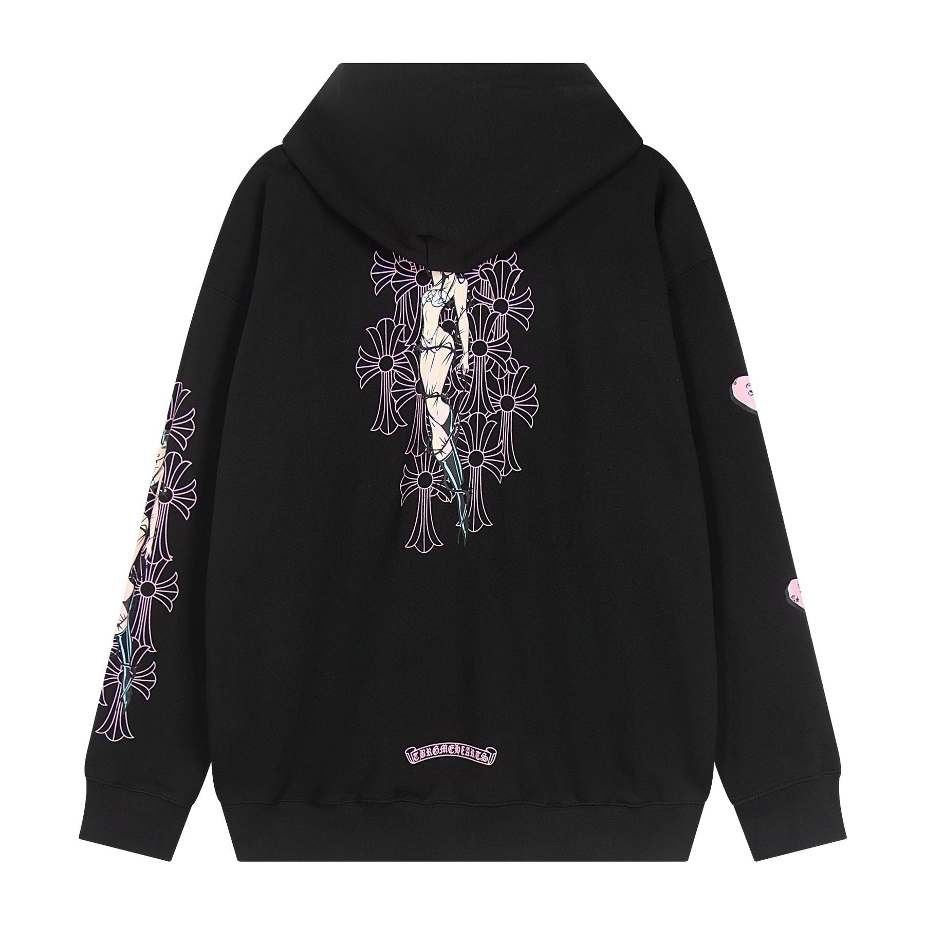 Chrome Hearts Anime Floral Zip-Up Hoodie — back