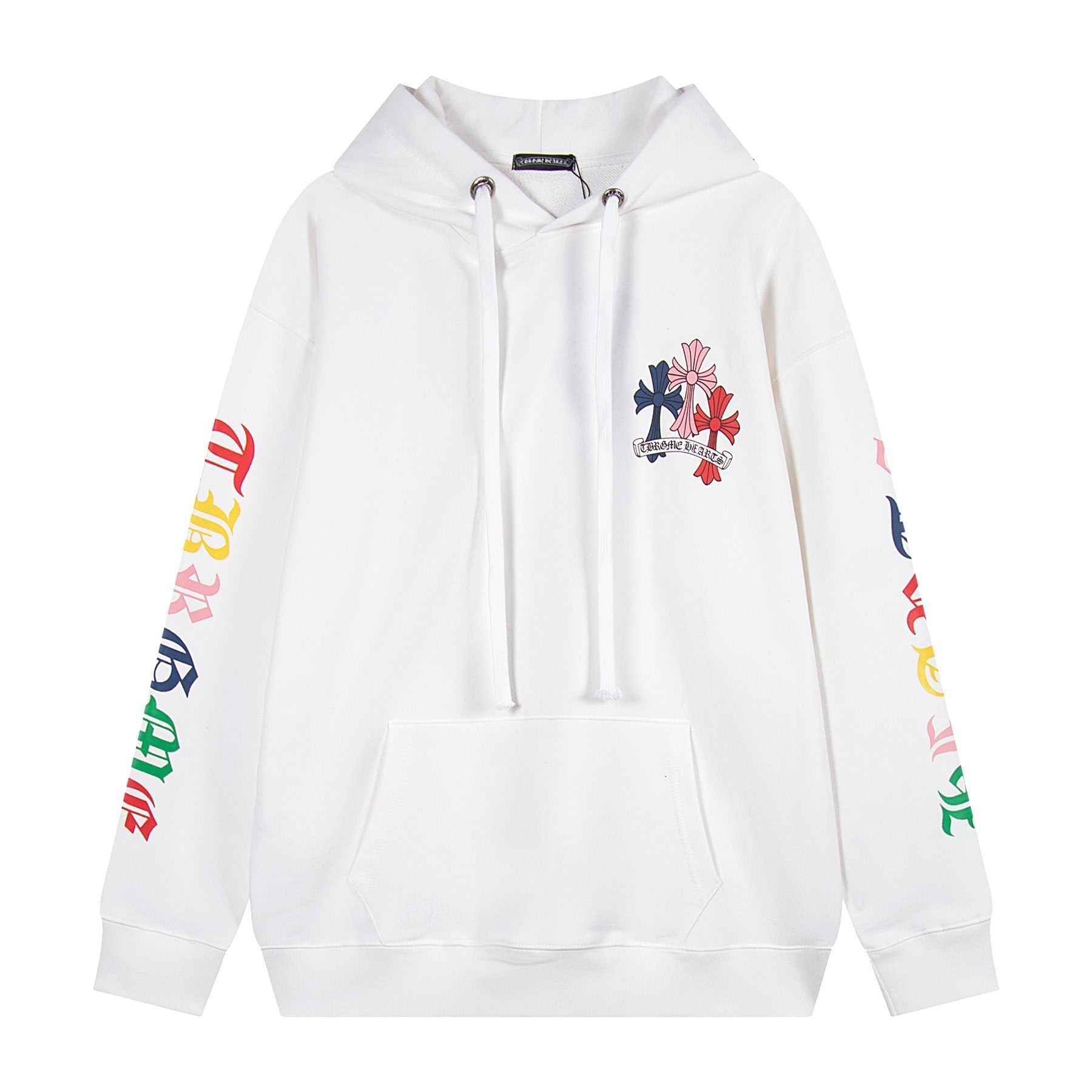 Chrome Hearts Multicolor Cross Graphic Hoodie — front