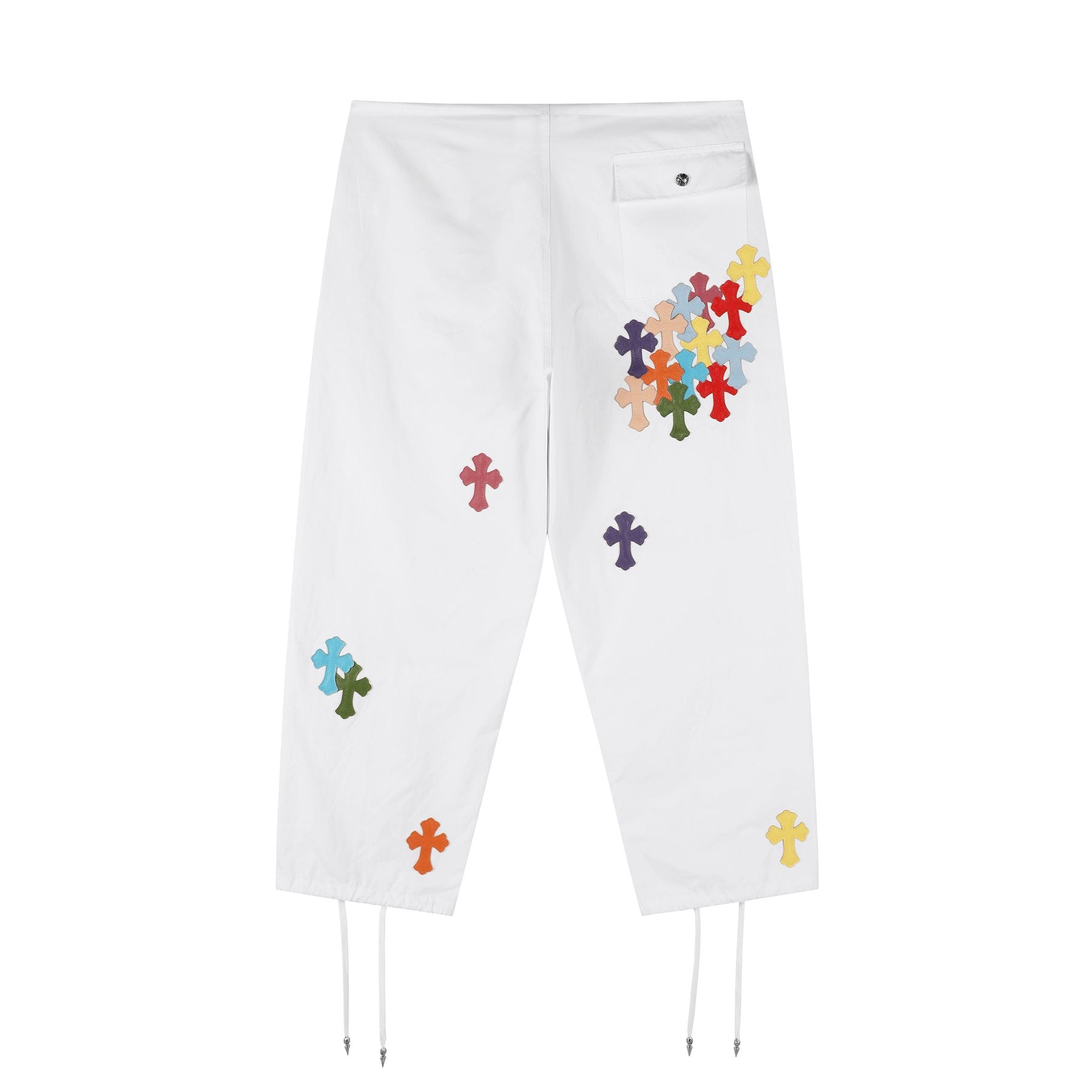 Chrome Hearts Multicolor Cross Patch Cropped Pants — back