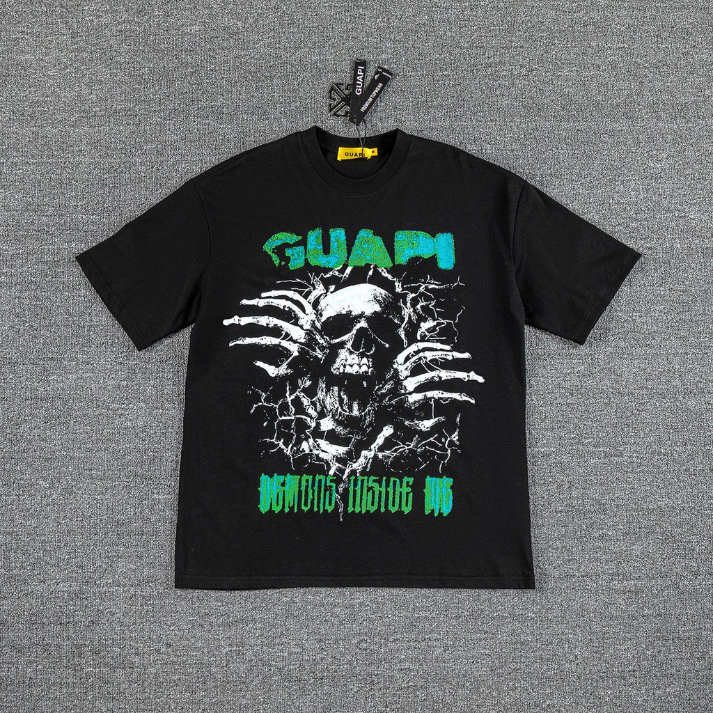 GUAPI Skull Ribcage Graphic T-Shirt — front