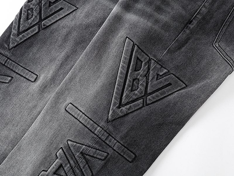VALABASAS Washed Black Logo Graphic Bootcut Jeans — detail