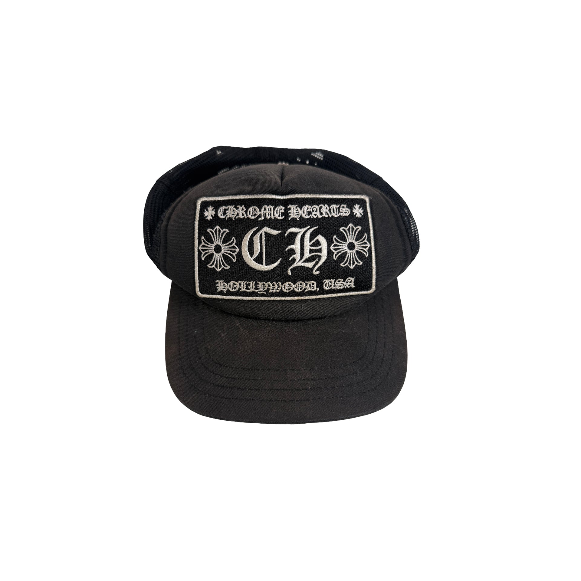 Chrome Hearts CH Hollywood Trucker Hat Black/Black [USED3]