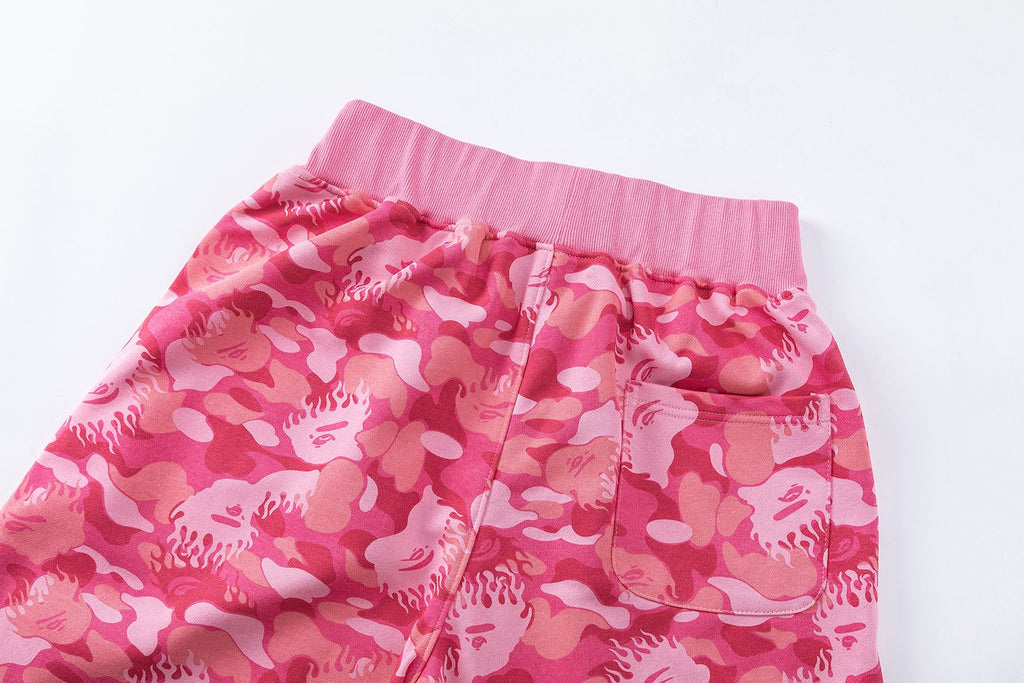 BAPE Camouflage Ape-Head Graphic Shorts — detail