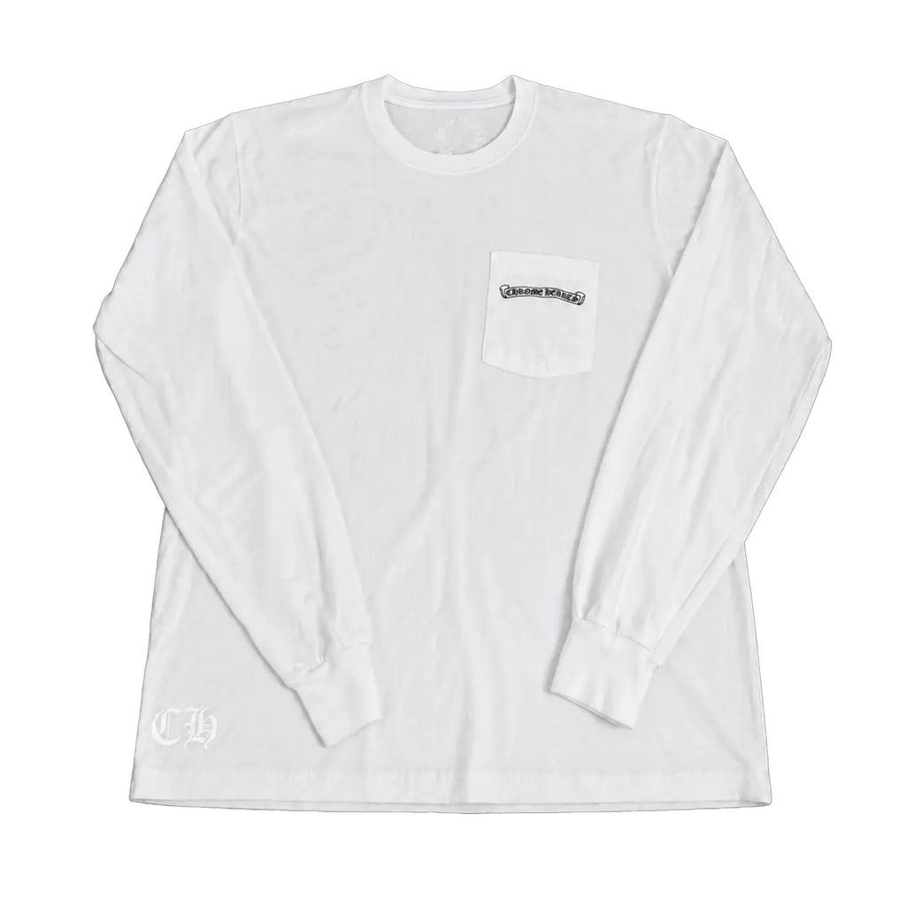 Chrome Hearts USA Script Logo Long Sleeve T-Shirt White
