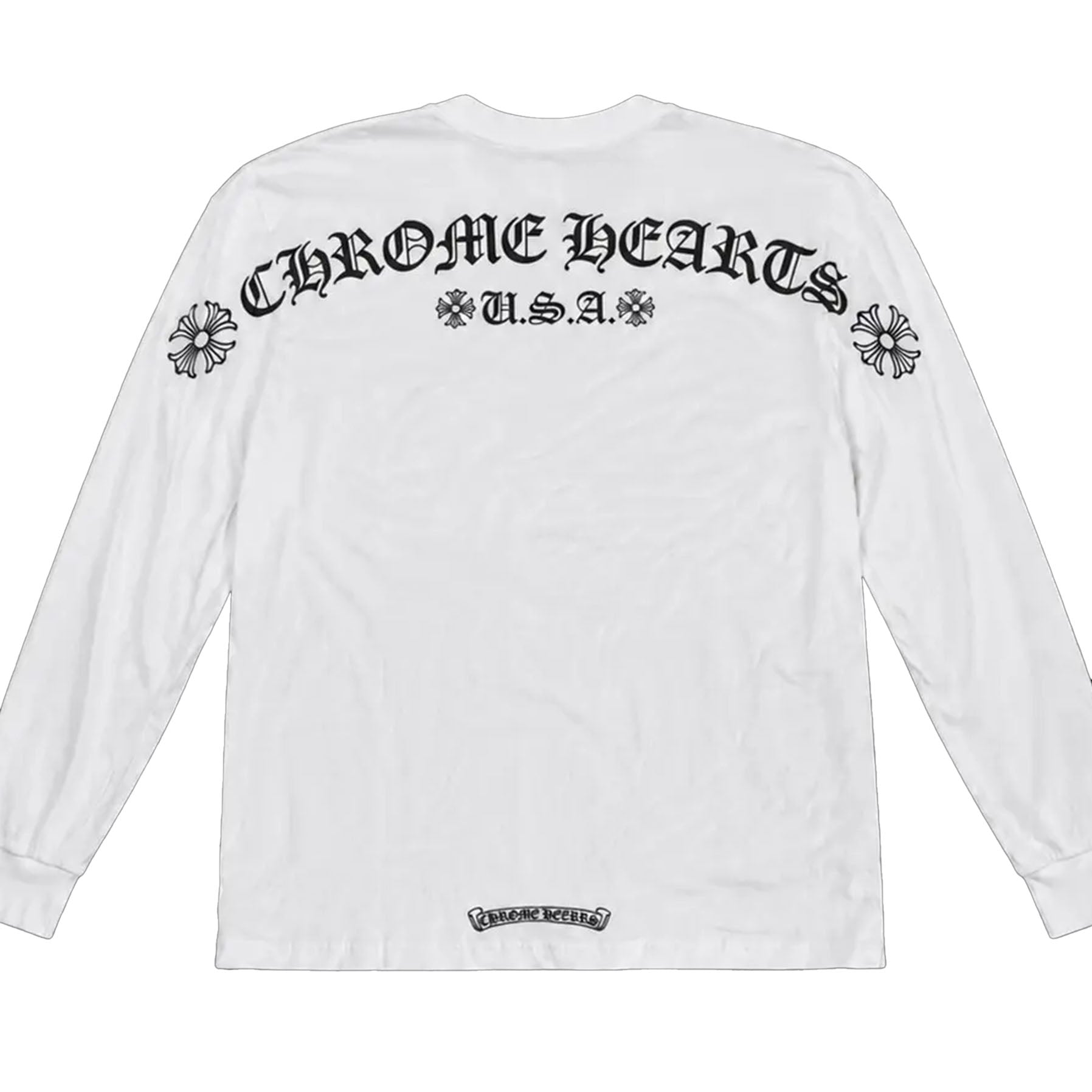 Chrome Hearts USA Script Logo Long Sleeve T-Shirt White