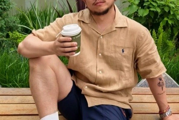 Test2-Ralph Lauren Camp Collar Pocket Shirt — front